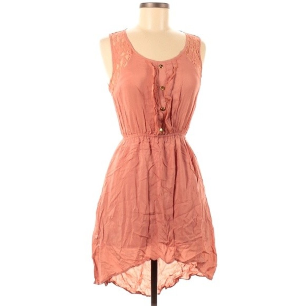 Anthropologie Mine Soft Blush Ruffle Hi-Lo Dress